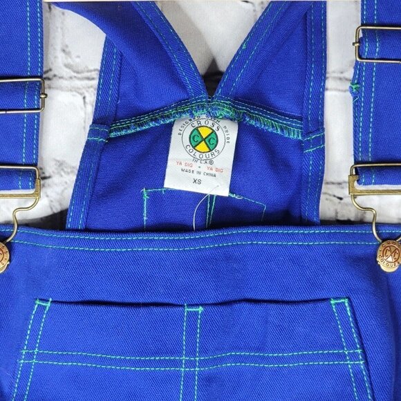 Cross Colours Classic Brushed Twill Overalls Cobalt Blue NWT Size XS - Picture 6 of 14